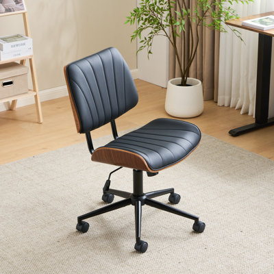 PU Trapezoid Curved Back Swivel Office Chair by George Oliver