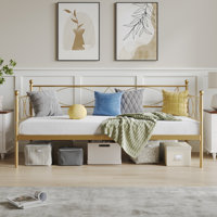 Metal Twin Daybed Sofa Bed Frame with Steel Slat Support Multifunctional by Ebern Designs