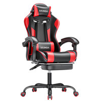 Adjustable Reclining Ergonomic Faux Leather Swiveling Pc & Racing Game Chair With Footrest by Wrought Studio