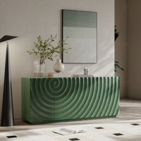 Luxurious Wide Buffet Cabinet with 4 Doors, Modern Storage Sideboard for Elegant Home Decor by Wrought Studio
