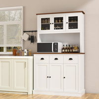 71" Kitchen Pantry Cabinet With Charging Station, Microwave Shelf & Drawers by Latitude Run