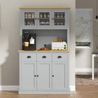 71" Kitchen Pantry Cabinet With Charging Station, Microwave Shelf & Drawers by Latitude Run