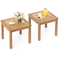 Outdoor Square Teak Wood End Table Coffee Table for Porch Deck Garden Patio by Millwood Pines