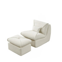 Compressed Lounge Chair With Ottoman, Modern Sofa For Small Spaces, Comfortable Upholstered Sofa For Living Room, Bedroom, Or Studio by Wrought Studio