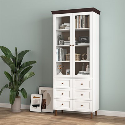 White MDF Display Storage Cabinet