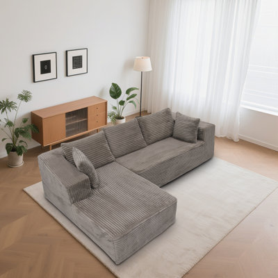 2 - Piece No Assembly Required Living Room Set, Upholstered L Shape Sofa With Chaise Lounge by Mercer41
