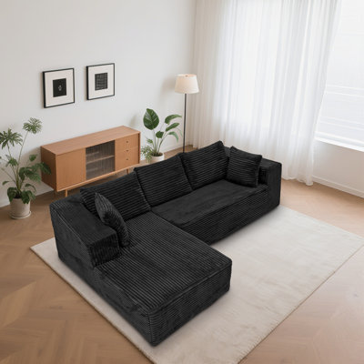 2 - Piece No Assembly Required Living Room Set, Upholstered L Shape Sofa With Chaise Lounge by Mercer41