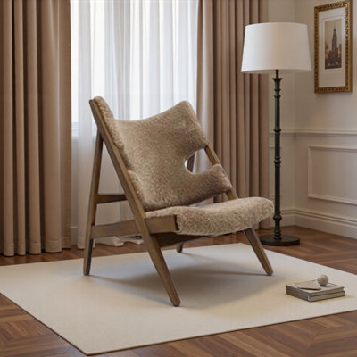 Creamy Lamb Fleece Single Leisure Chair. by Corrigan Studio