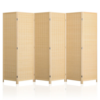 Bamboo Room Divider Screen – Folding Privacy Partition With Natural Wood Frame, Decorative Bamboo Panels For Home, Office & Patio – Available In 4, 6,