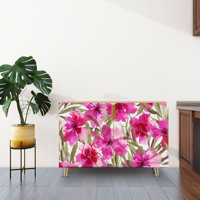 Sideboard Buffet Cabinet with Storage flowers with 2 Doors for Living Room and Kitchen