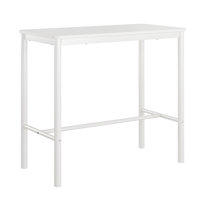 47 Inch Counter Height Bar Table, Rectangular Dining Counter Tables With Metal Legs,White by Ivy Bronx