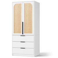 69.5" Wooden Wardrobe Cabinet with 3 Drawers and  2 Doors for Bedroom by Bay Isle Home