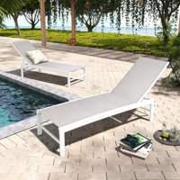 Antrea 75.79" Aluminium Long Reclining Chaise Lounge Set by Lark Manor