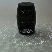 SIDE TABLE with Built-in Light, Unique Metal Design for Indoor and Outdoor Use by Alcott Hill
