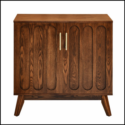 Mid Century Modern Fluted Sideboard Cabinet with Wood Legs, Perfect for Stylish Storage and Versatile Use in Any Room. by George Oliver