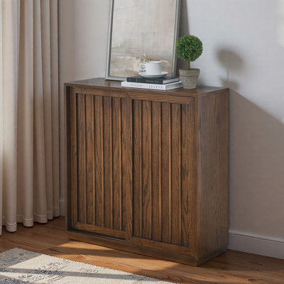 32" Mid Century Cabinet, Brown Wood Sideboard For Living Room, Kitchen Room by Millwood Pines