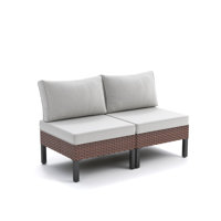 Outdoor Wicker 2-Piece Single Sofa Set With Cushions by Latitude Run