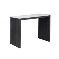 47 In. Faux Marble Sled Counter Height Dining Table (Seat For 2), Wood Frame Bar Table, Black/Beige by Ebern Designs