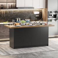 Modern Kitchen Island With Strong Storage by Latitude Run