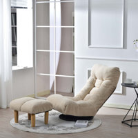 Ergonomic Single Sofa Reclining Chair with Adjustable Back and 360-Degree Swivel Base for Ultimate Comfort and Relaxation by Trule