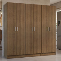 Kitchen Pantry Set Storage Cabinet 6 Doors 12 Utility Shelves 70"L Wooden Organization Unit for Kitchen 9 Adjustable Shelves Anti Tipping