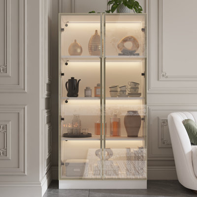 59.8"H Display Cabinet With LED And Glass Door by Brayden Studio