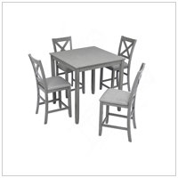 Wooden Dining Square Table, Kitchen Table For Small Space, 4 Person Counter Height Table, Gray,ONLY THE TABLE by Gracie Oaks