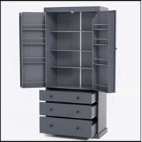 77inch Farmhouse Kitchen Pantry with 3 Adjustable Shelves, 8 Door Shelves, and 3 Drawers for Efficient Storage and Organization by Lark Manor