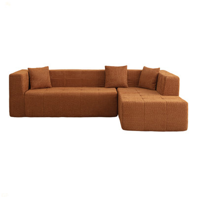 Modular L-Shaped Sectional Floor Couch, Deep Seat Tufted Comfy Sofa Set With Chaise For Living Room by Latitude Run