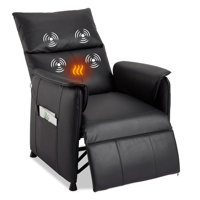 Elertric Recliner Chair with Massage and Heat, Adjustable Single PU Leather Recliners Sofa with Remote Control Home Theater Seating &Armchair for Livi