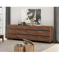 2 PCS Dresser For Bedroom, Closet Organizers And Storage With 6 Drawers, Chest Of Drawers With Metal Base, Modern Wood Dresser by Latitude Run