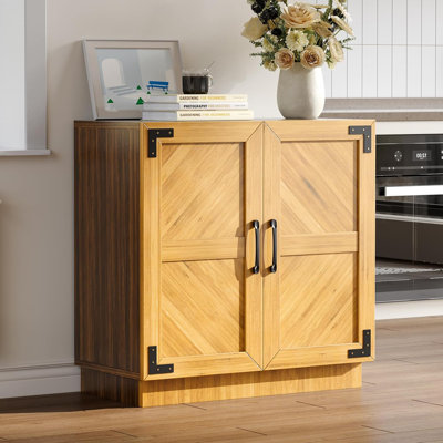 31.5" Farmhouse Sideboard Buffet Cabinet with Storage, Modern Farmhouse Coffee Bar with Doors and Adjustable Shelf, Kitchen Storage Cabinets for Livin by Union Rustic