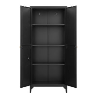 Metal Pantry Cabinet With Adjustable Shelves, 2-door Steel Storage Locker, 180lbs Per Shelf, Space Saver For Kitchen, Office