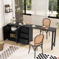 Kitchen Island with Extendable Table, Island Table for Kitchen, Extendable Dining Table, Pull-Out Dining Table by Latitude Run