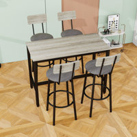 Bar Table Set with 4 Bar Stools by 17 Stories