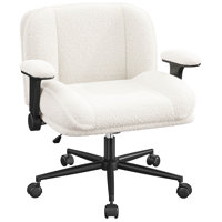 28.3" Wide Upholstered Office Chair With Wheels For Office,Vanity, Apartment Dorms by George Oliver