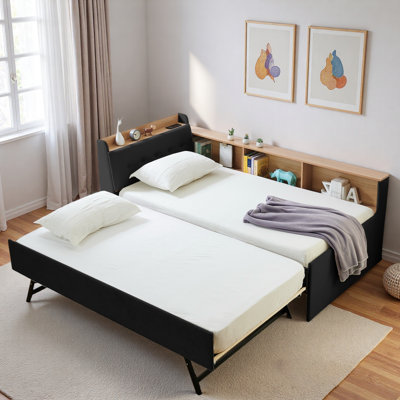 Multi-functional Daybed With Storage Headboard, Wireless Charging, Adjustable Pop-up Trundle And Led Lights by Latitude Run