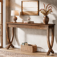 63-Inch Solid Wood Console Table, Farmhouse Entryway Table by Millwood Pines