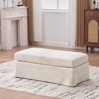 45.98" W Chenille Slipcovered Storage Ottoman by Ivy Bronx