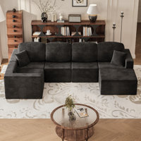 U-Shaped Modular Sectional Sofa, Cloud L-Shaped Sectional Couch with Deep Seat for Living Room Bedroom