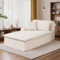 Oversized Cloud Corduroy Upholstered Chaise Lounge Chair Sofa Bed No Assembly Required by Ivy Bronx