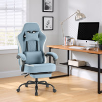 Computer Gaming Chair - High Back Ergonomic Desk Chair With Footrest And Lumbar Support, Height Adjustable Task Chair With Linkage Armrests And Headre by Inbox Zero