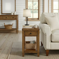 Sarcoline Solid Wood Chairside End Table With Charging Station by The Twillery Co.