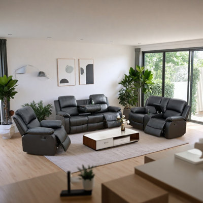 3-piece Manual Reclining Couch Living Room Sofa Set by Latitude Run