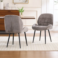 Comfort Stability Chenille Upholstered Dining Side Chair With Perfect Posture Support by Latitude Run