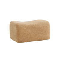 Soft Teddy Fabric Ottoman For Living Room – Perfect Footrest, Spare Seat & Decorative Accent by George Oliver