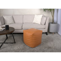 Candy Contemporary Faux Leather Suqare Pouf by Ebern Designs