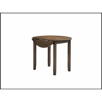 Damica Walnut Round Dining Table with Drop Leaf, Perfect for Small Spaces and Elegant Gatherings by Winston Porter
