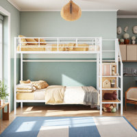 Full Over Full Metal Bunk Bed With Wardrobe by Mason & Marbles