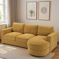 Modern L-shaped Sectional Sofa With Curved Chaise Lounge, Usb Ports And Side Storage Pockets by Wrought Studio
